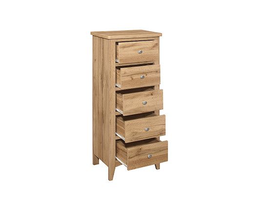 Hampstead 5 Drawer Tall Chest Oak