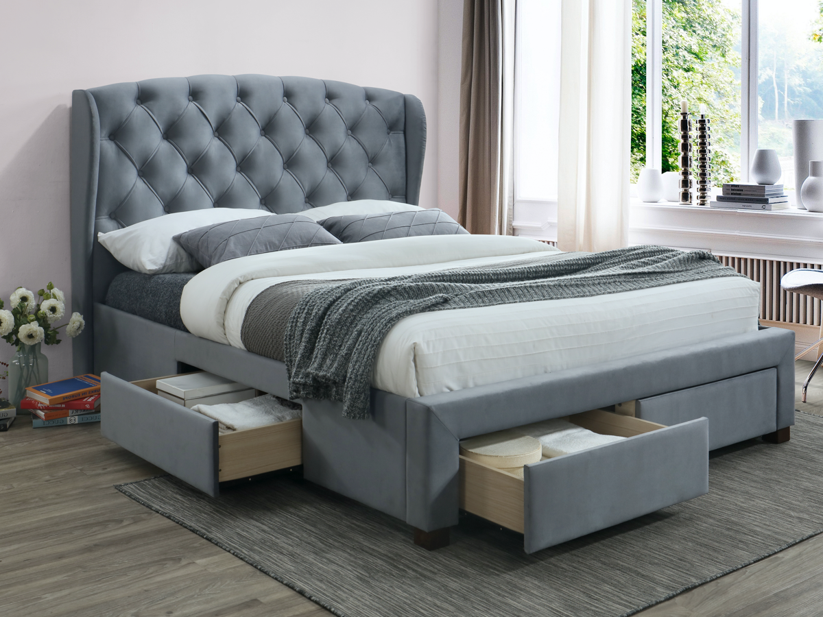Hope Storage King Bed - Grey