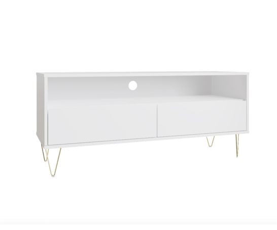 Monaco TV Stand with 2 Drawers in White