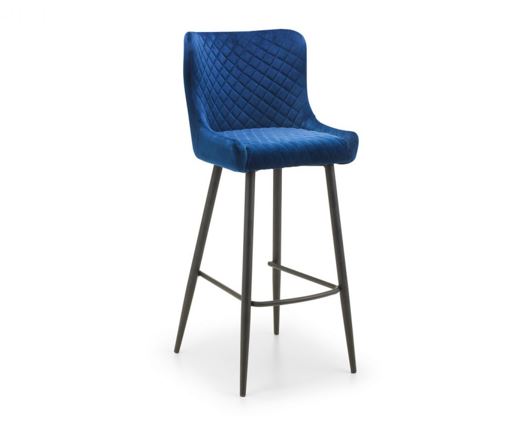 LUXE VELVET BAR STOOL - BLUE