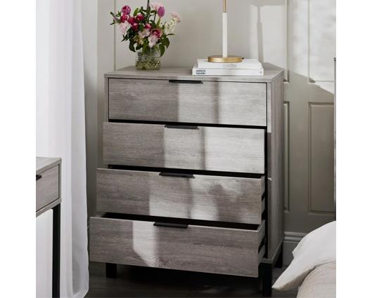 Bali 4 Drawer Chest Grey Oak