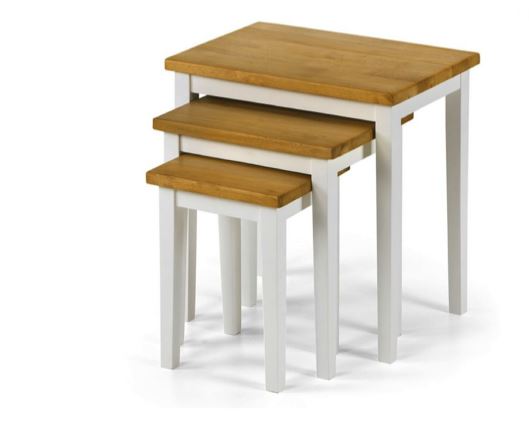 CLEO NEST OF TABLES - WHITE / NATURAL OAK