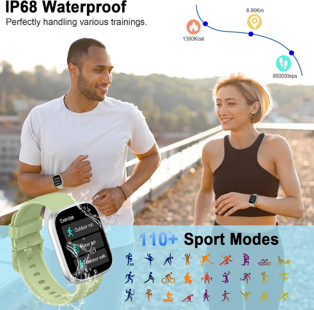 Jugeman Smart Watch - Sage Green