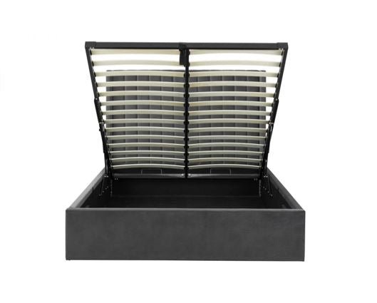 Langham Scalloped Headboard Ottoman King Bed - Grey