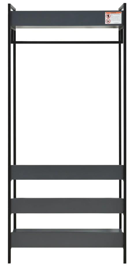 Alva Open Wardrobe 4 Shelves - Dark Grey