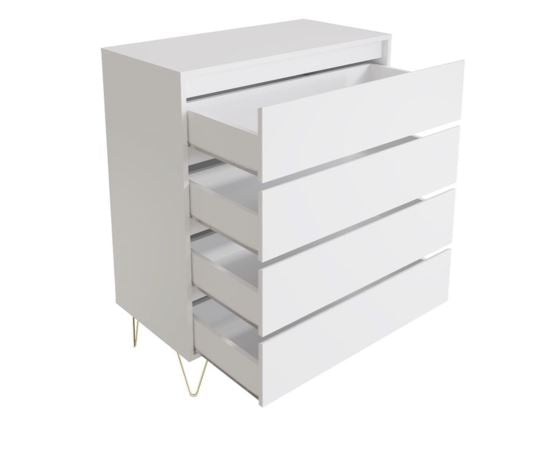 Monaco 4 Drawer Chest in White
