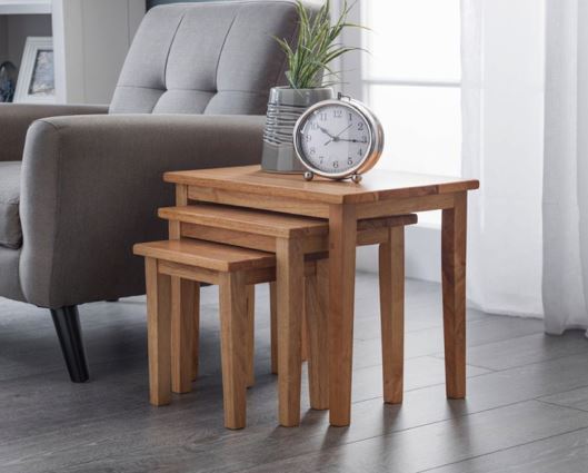 CLEO NEST OF TABLES - NATURAL OAK FINISH