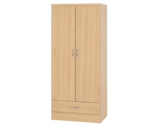 Nevada 2 Door 1 Drawer Wardrobe - Sonoma Oak Effect