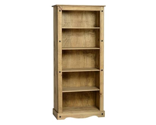 Corona Tall Bookcase - Distressed Waxed Pine