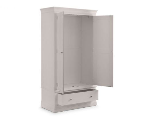 CLERMONT 2 DOOR 1 DRAWER WARDROBE - LIGHT GREY