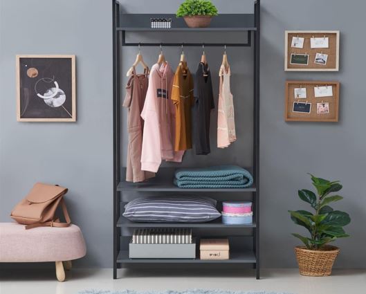Zahra Open Wardrobe with 4 Shelves