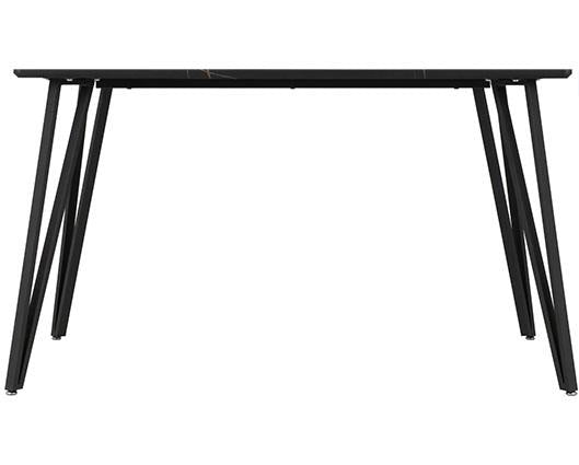 MARLOW & SHELDON DINING SET (X4 CHAIRS) - BLACK MARBLE/IVORY BOUCLE FABRIC