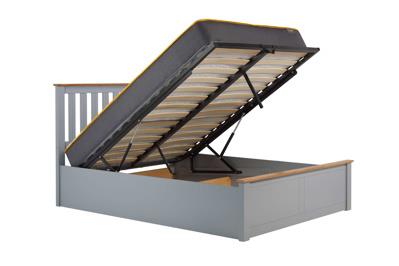 Phoenix Double Ottoman Bed - Stone Grey