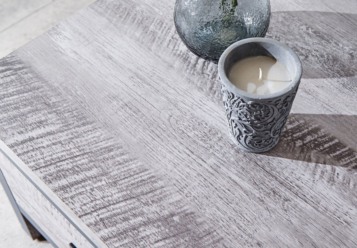 Boston 2 drawer coffee table grey