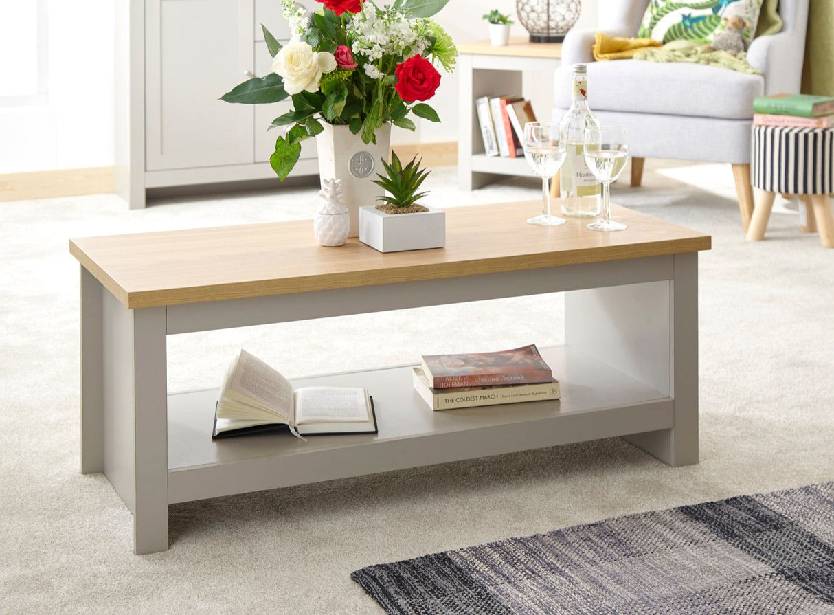 Lancaster Coffee Table with Shelf Grey