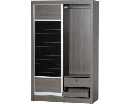 Lisbon 2 Door Sliding Wardrobe - Black Wood Grain