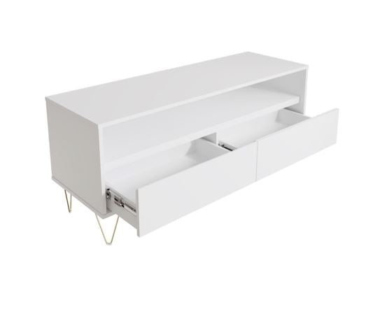 Monaco TV Stand with 2 Drawers in White