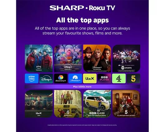 SHARP Roku TV 24" Smart HD Ready HDR LED TV