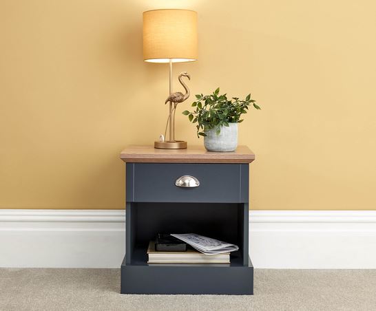 Kendal 1 Drawer Bedside Slate Blue