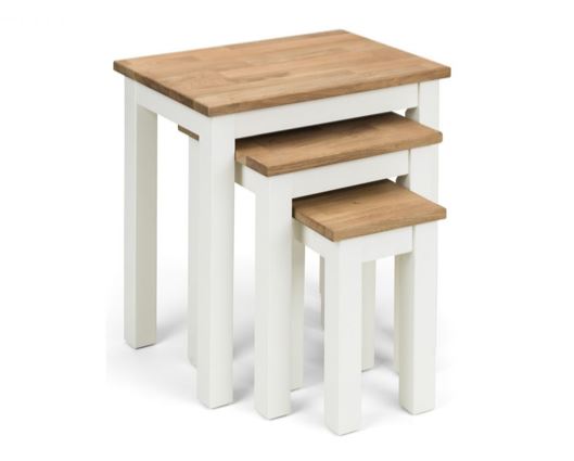 COXMOOR NEST OF 3 TABLES - WHITE & OAK