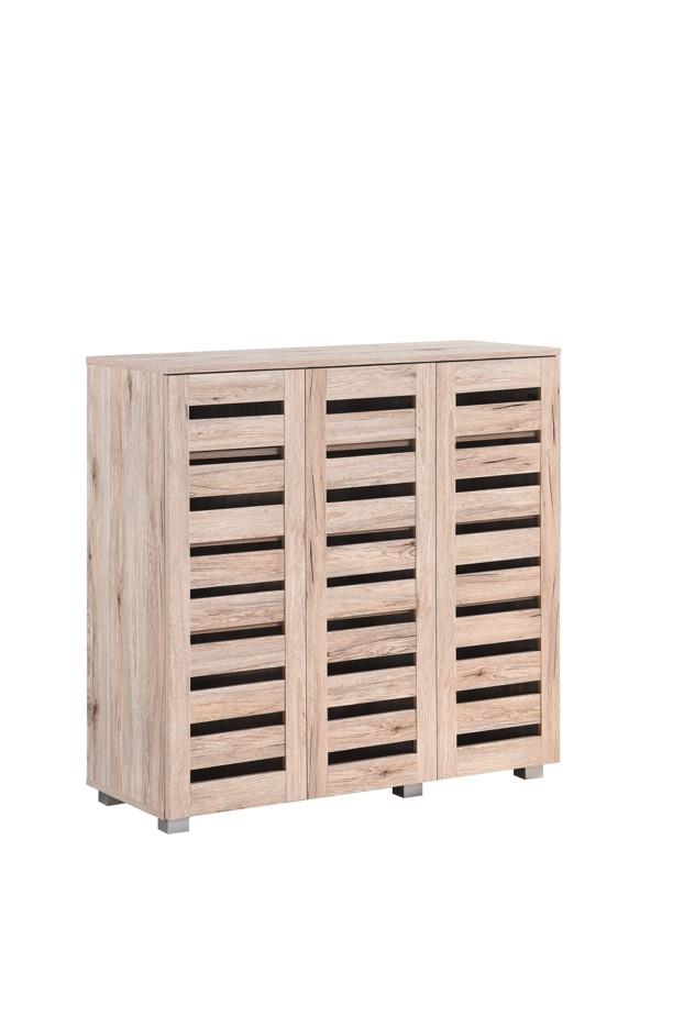Euston 3 Door Shoe Cabinet - Sanremo Oak