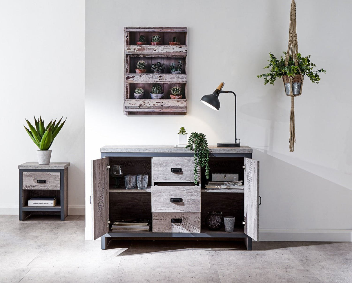 Boston 2 door 3 drawer sideboard grey