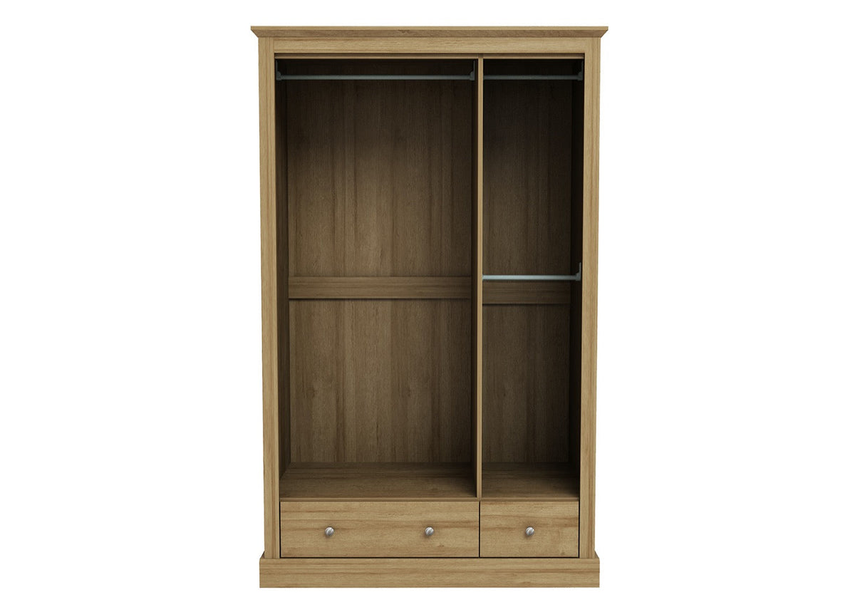 Devon 3 Door 2 Drawer Wardrobe Oak