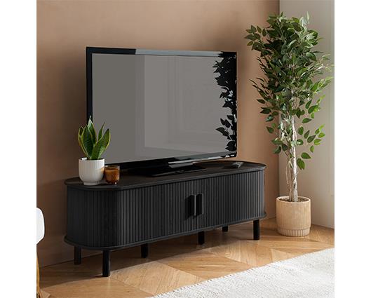 Axel Fluted Small TV Unit - Black