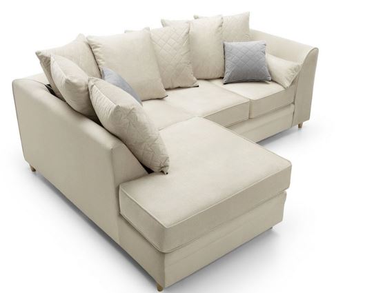Chicago Left Hand Facing Corner Sofa-Cream
