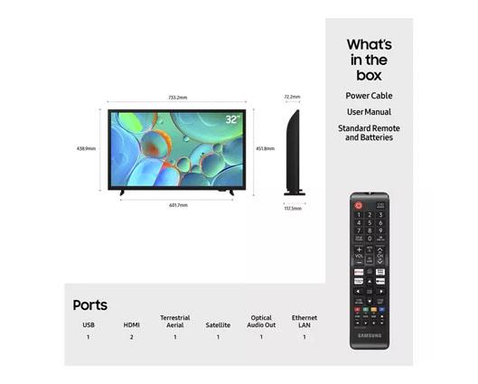SAMSUNG UE32H5000FKXXU 32" Smart LED TV with JVC TH-D625B Sound Bar