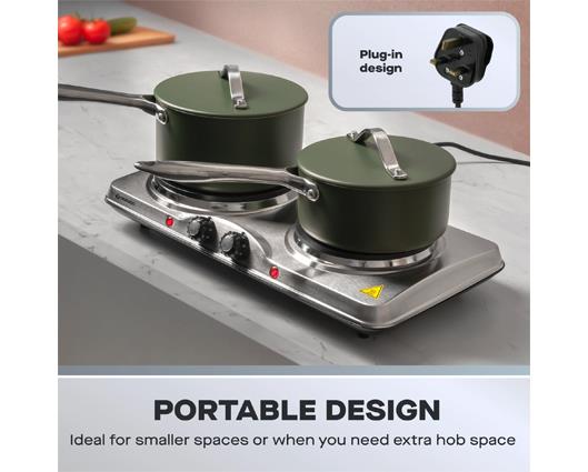 Daewoo Double 2500W Stainless Steel Hot Plate