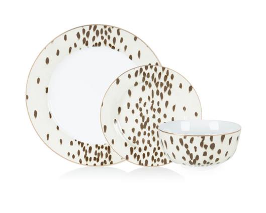 12pc Poodle & Blonde Tottenham Dalmation Dinner Set