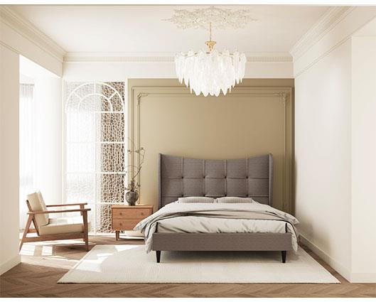 VERONA 5' BED - BROWN FABRIC