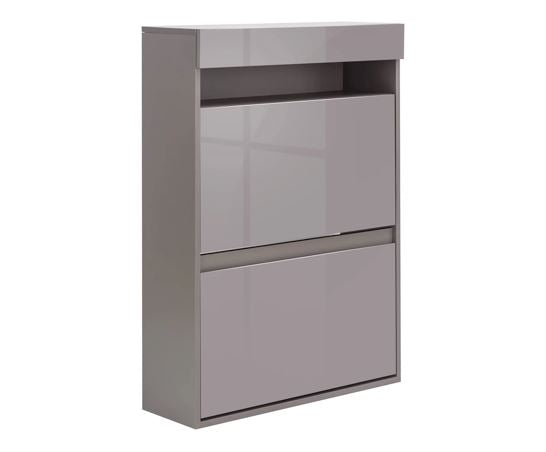 Galicia Wall Hanging Two Tier Shoe Cabinet Grey