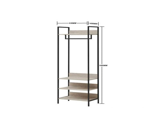 Zahra Open Wardrobe with 4 Shelves
