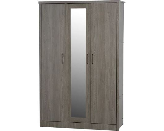 Lisbon 3 Door Wardrobe - Black Wood Grain