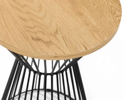 JERSEY ROUND WIRE LAMP TABLE - EURO OAK