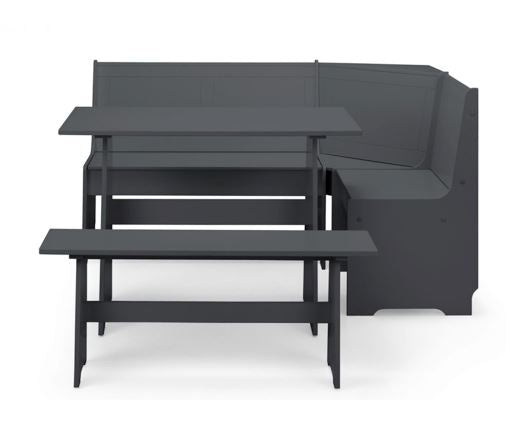 NEWPORT CORNER DINING SET WITH STORAGE BENCH - ANTHRACITE