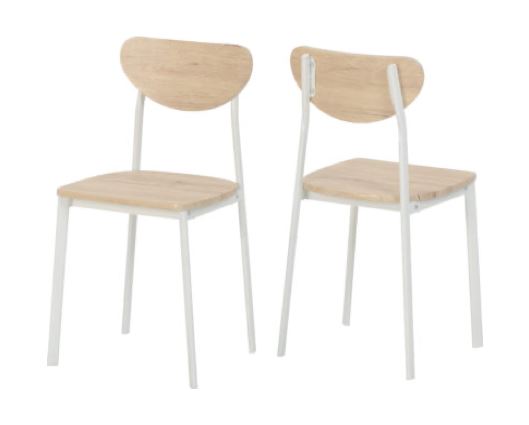 Riley Chair - White/Light Oak Effect Veneer