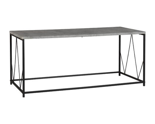 Athens Rectangular Coffee Table - Concrete Effect/Black