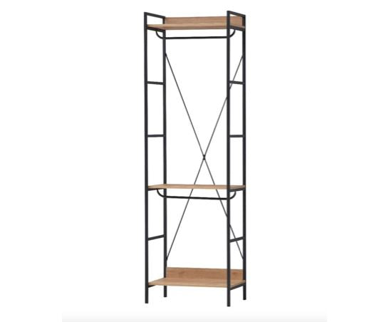 Claire Open Wardrobe with 3 Shelves- Riveria Oak