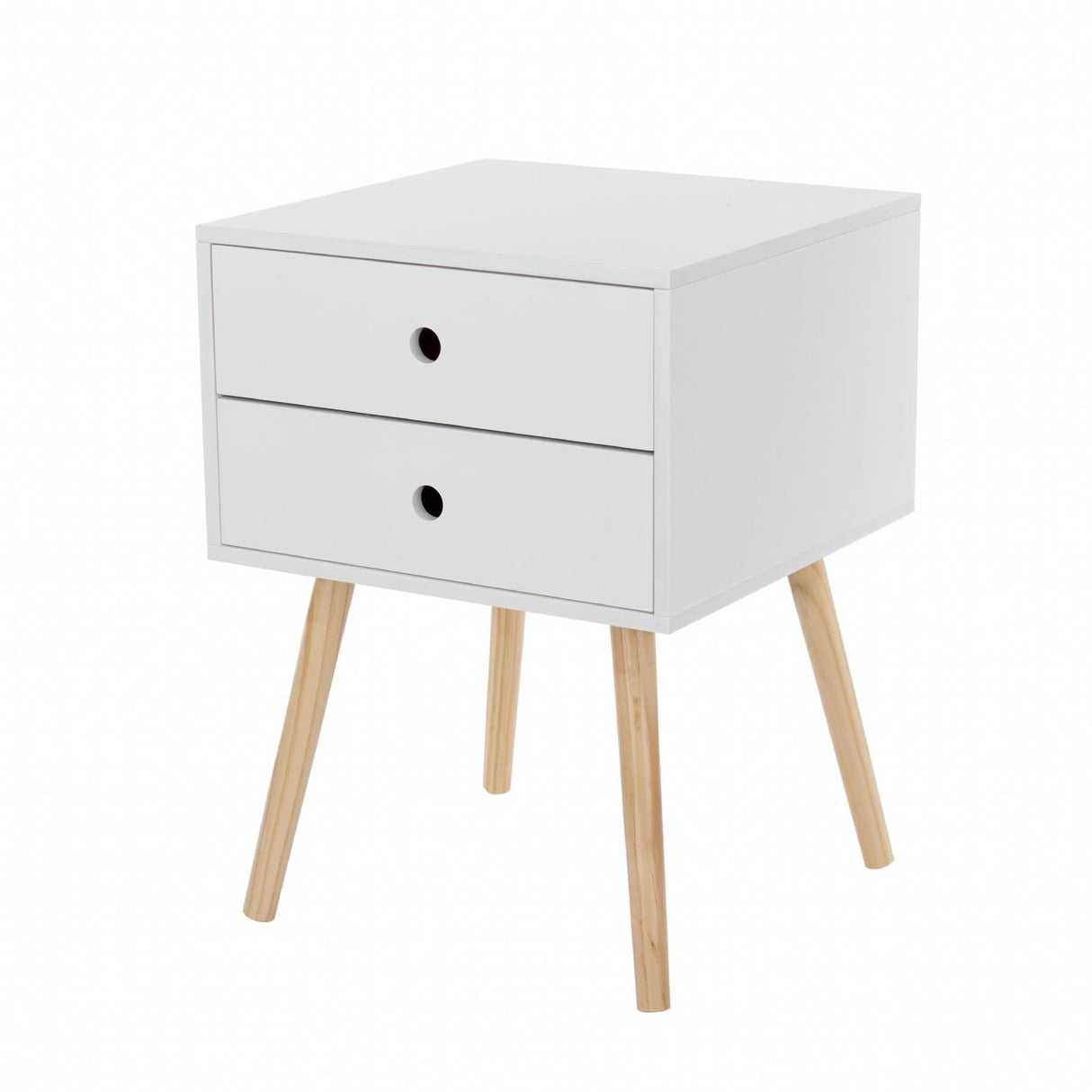 Scandia 2 Drawer Bedside Cabinet-White