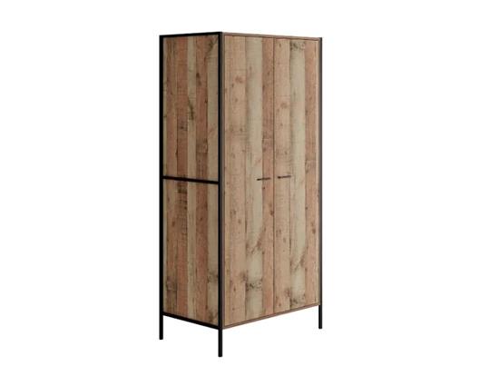 Hoxton 2 Door Wardrobe Distressed Oak Effect