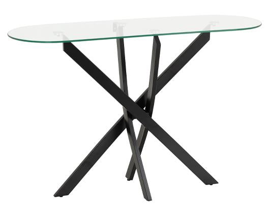 SHELDON CONSOLE TABLE - CLEAR GLASS/BLACK