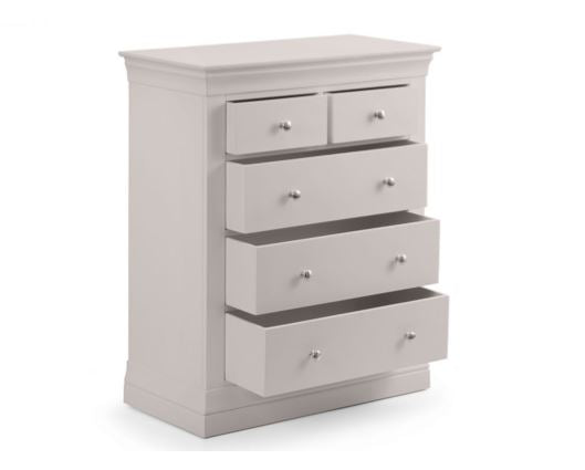CLERMONT 3+2 DRAWER CHEST - LIGHT GREY