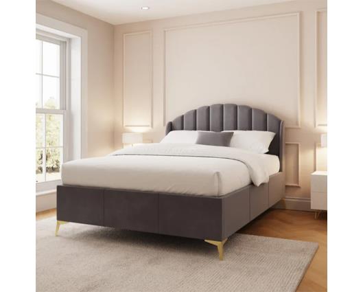 Pettine End Lift Ottoman Double Bed - Grey