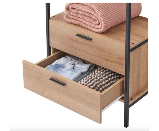 Claire 2 Drawer Open Wardrobe- Riveria Oak