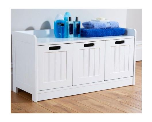 Colonial 3 door storage unit white