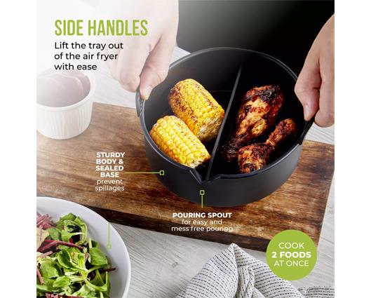 Round Solid Silicone Air Fryer Tray with Divider