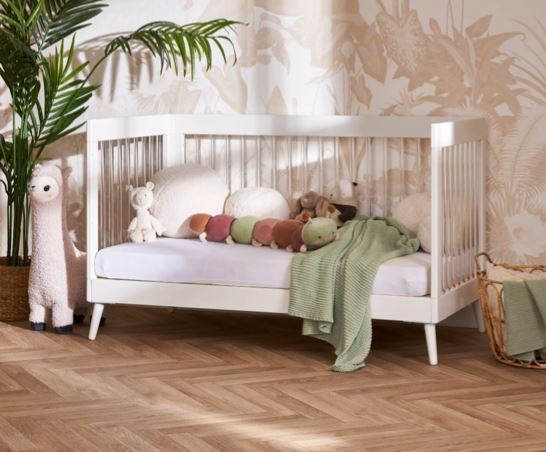 Maya Cot Bed - White with Acrylic